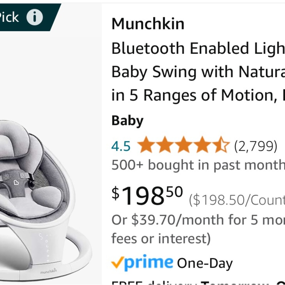 Baby chair - with noises to choose and swinging speeds